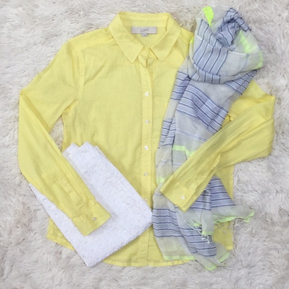 LOFT Tops - Loft Button Down Shirt 💗 Yellow